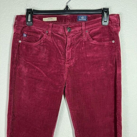 Adriano Goldschmied The Prima Red Mid Rise Cigarette Leg Corduroy Skinny Sz 27R - Picture 3 of 10